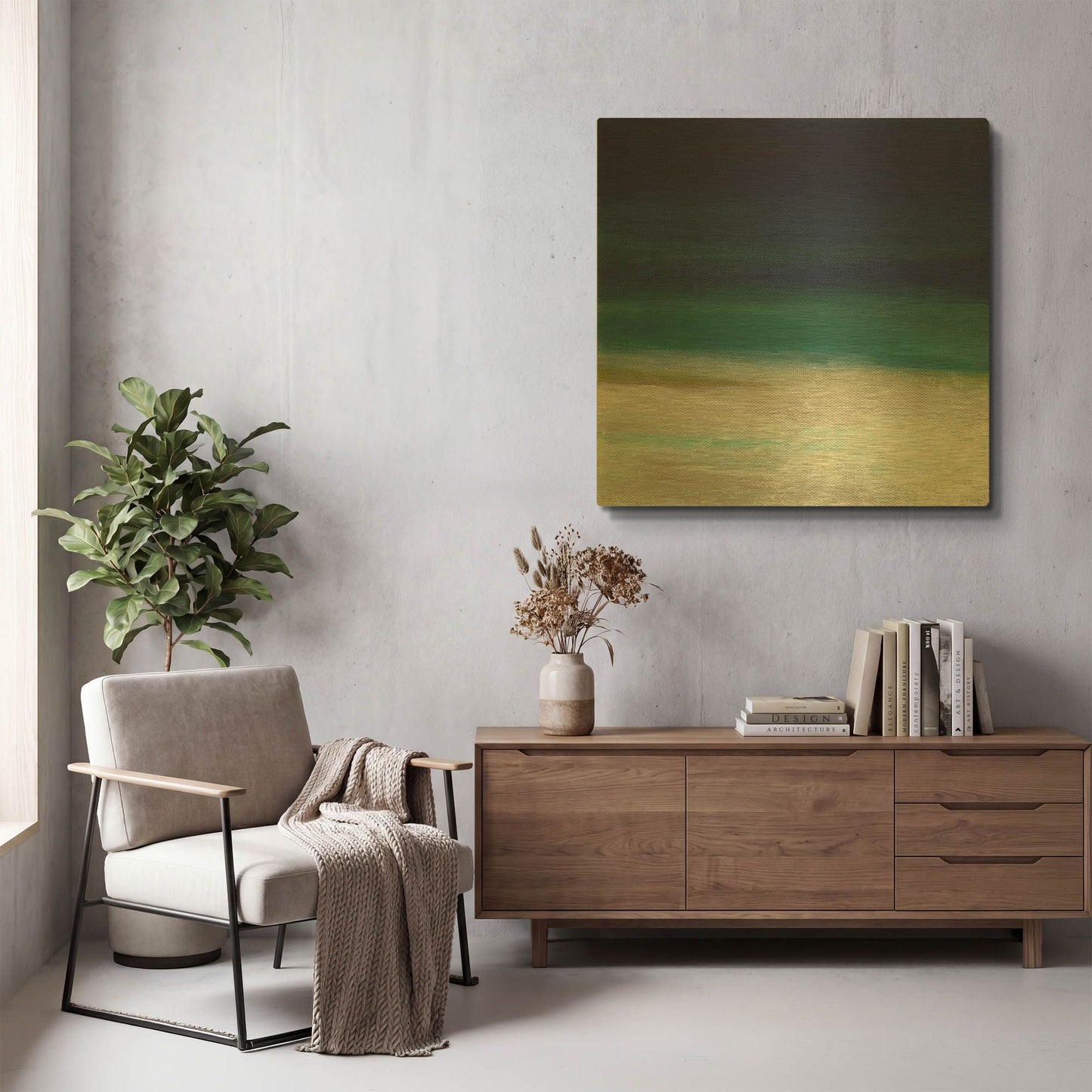 'Beach IV' By Linda Woods Gold Metal Wall Art