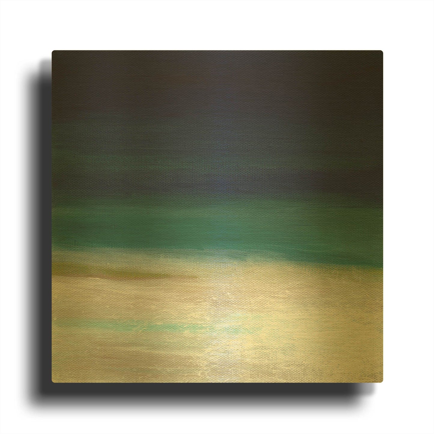 'Beach IV' By Linda Woods Gold Metal Wall Art
