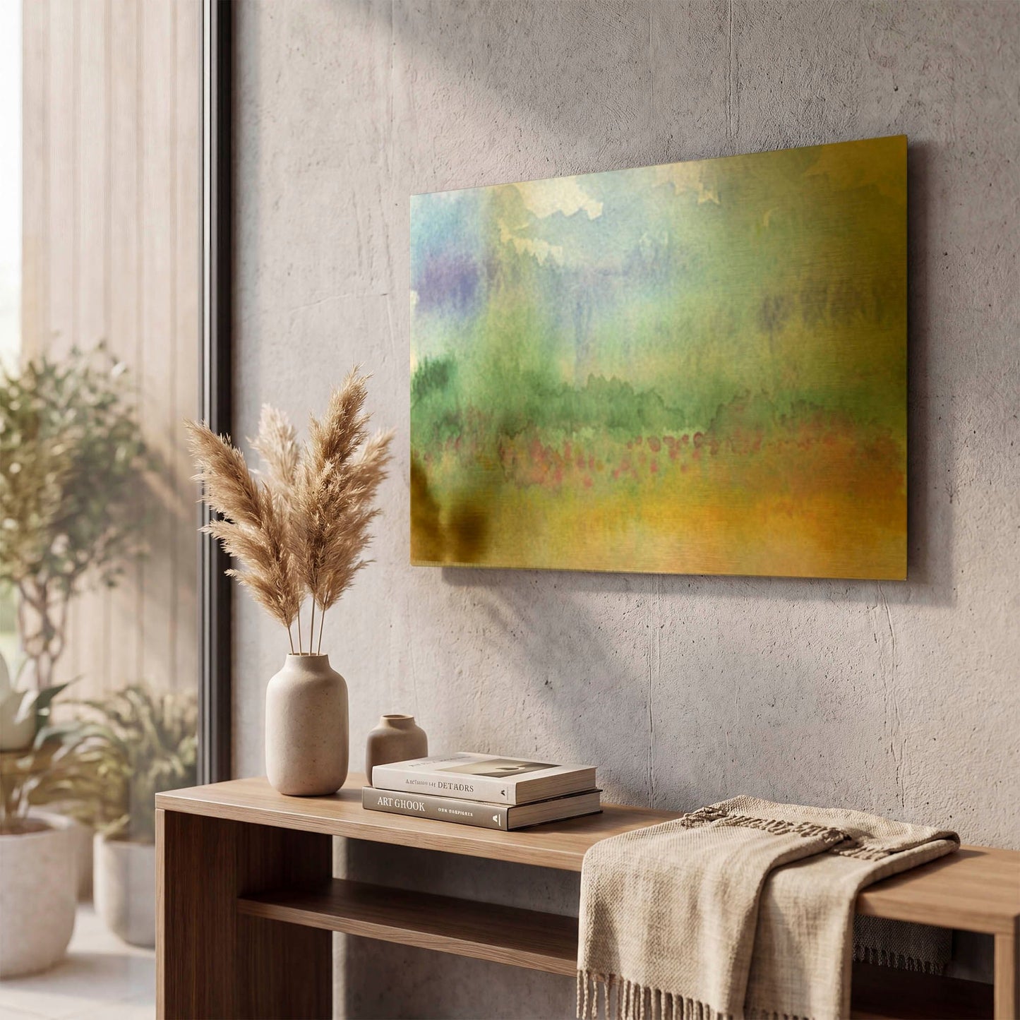 'Color Fields' By Linda Woods Gold Metal Wall Art