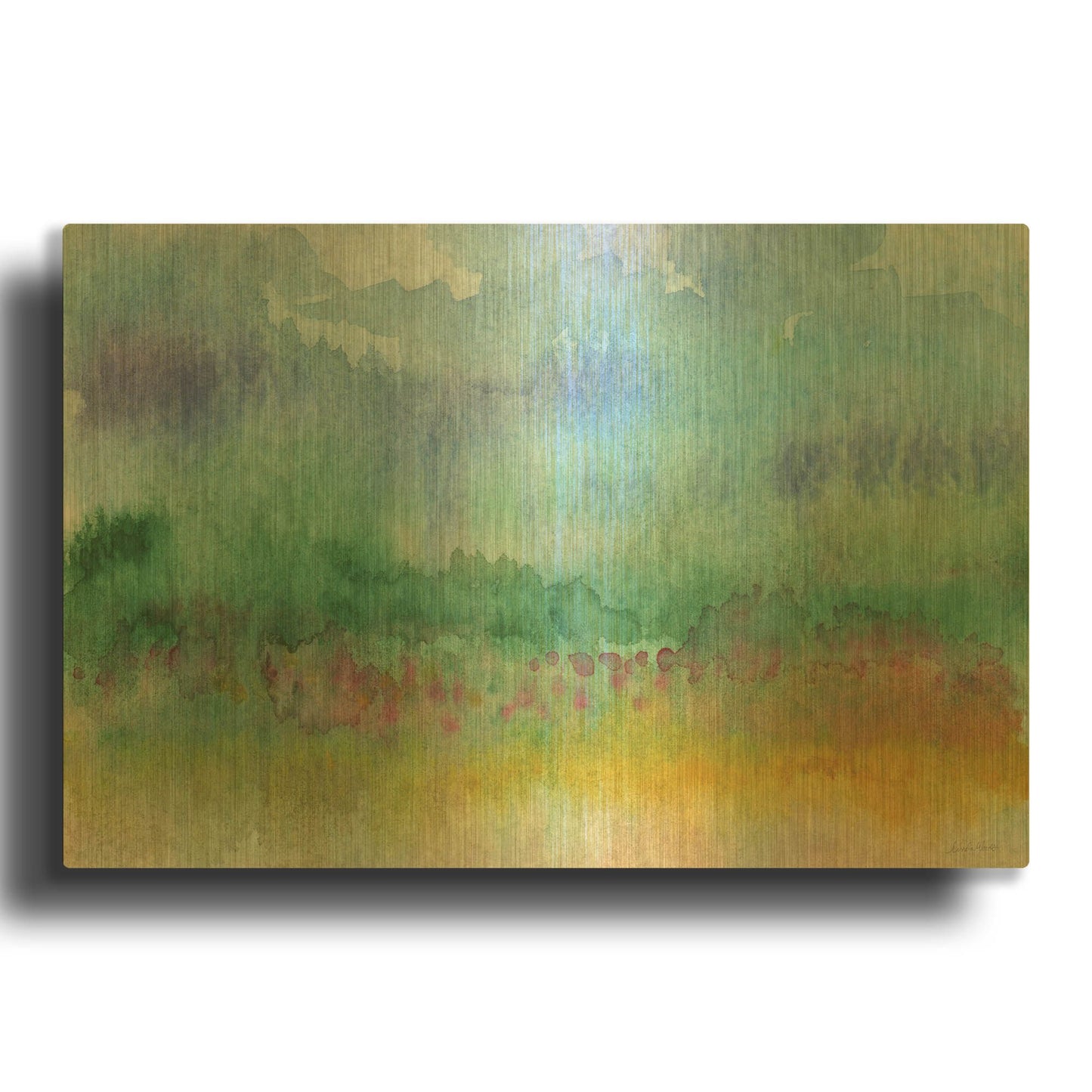 'Color Fields' By Linda Woods Gold Metal Wall Art