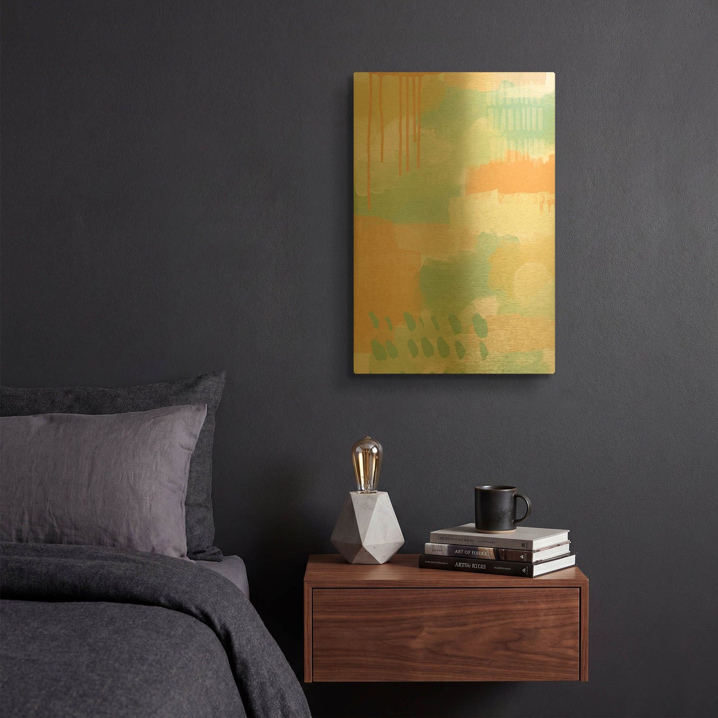 'Abstract I' By Linda Woods Gold Metal Wall Art