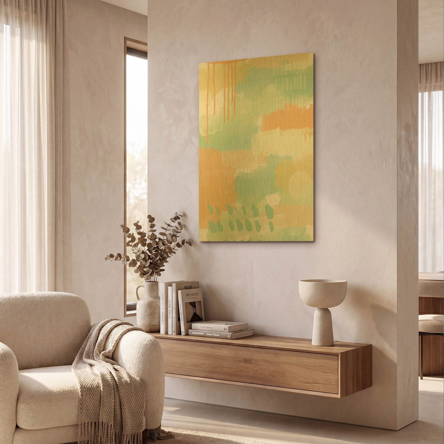 'Abstract I' By Linda Woods Gold Metal Wall Art