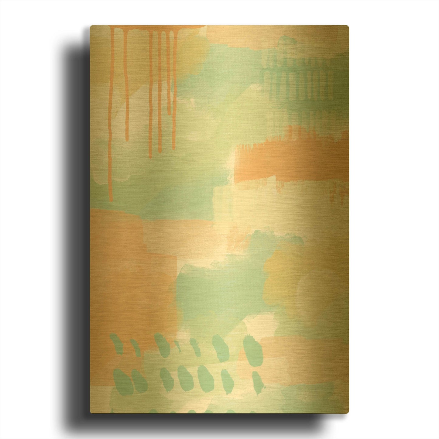 'Abstract I' By Linda Woods Gold Metal Wall Art