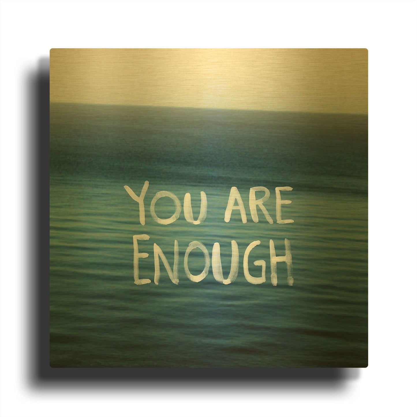 'You Are Enough' By Linda Woods Gold Metal Wall Art