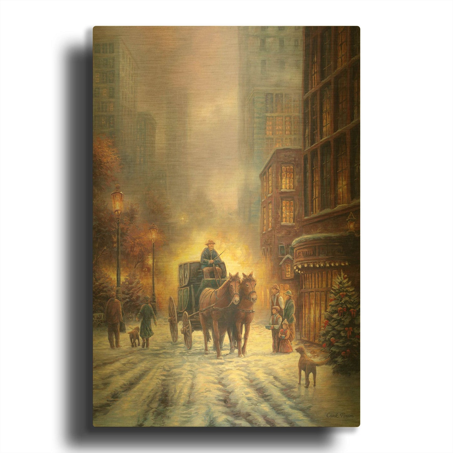 'Carriage Ride' By Chuck Pinson Gold Metal Wall Art