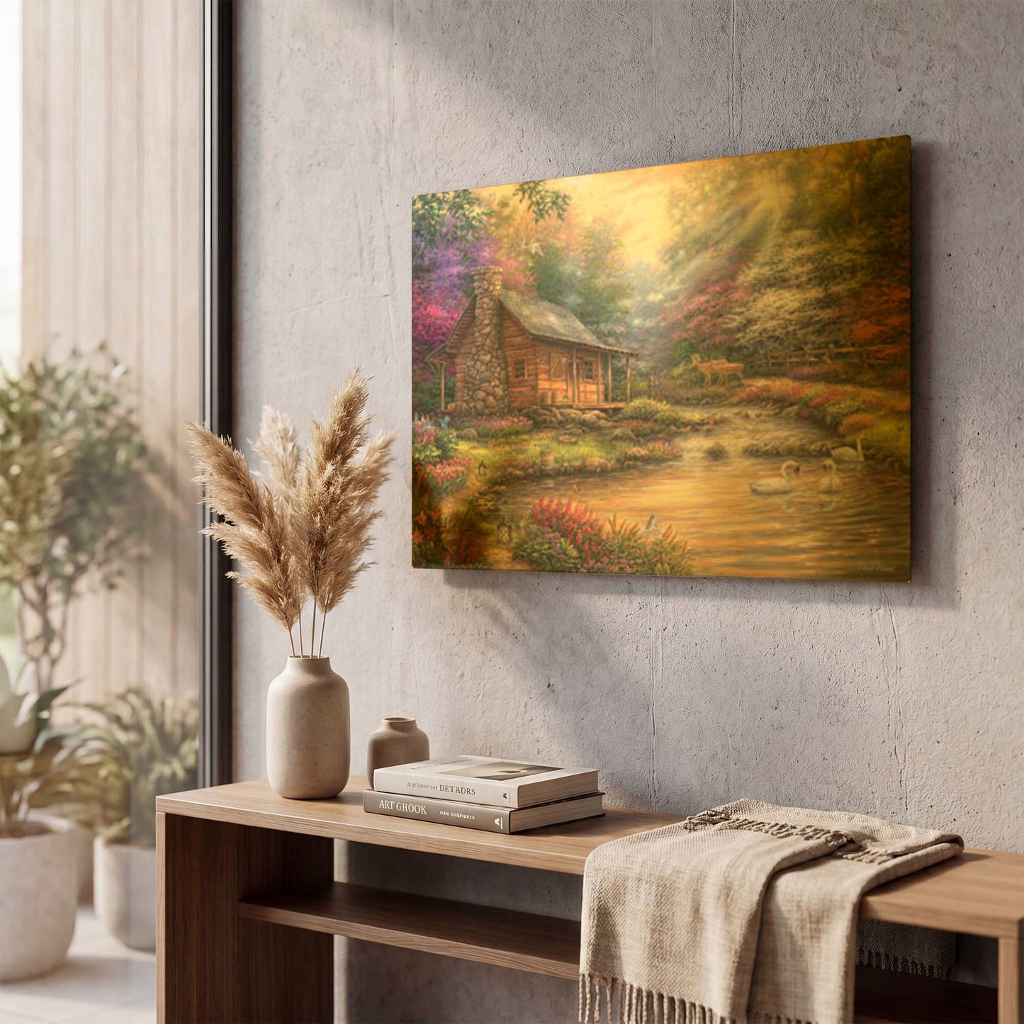 'Brookside Retreat' By Chuck Pinson Gold Metal Wall Art