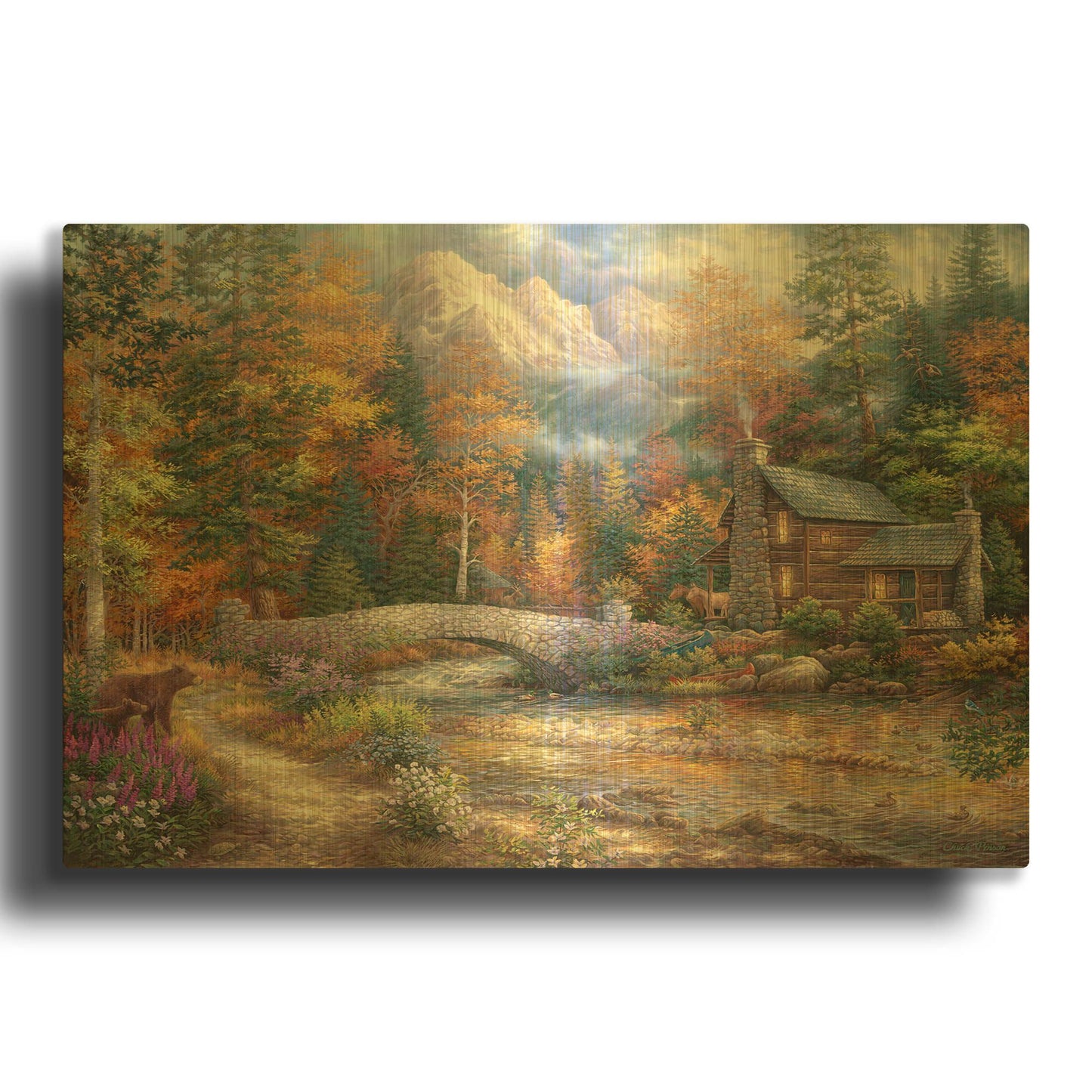 'Call of the Wild' By Chuck Pinson Gold Metal Wall Art