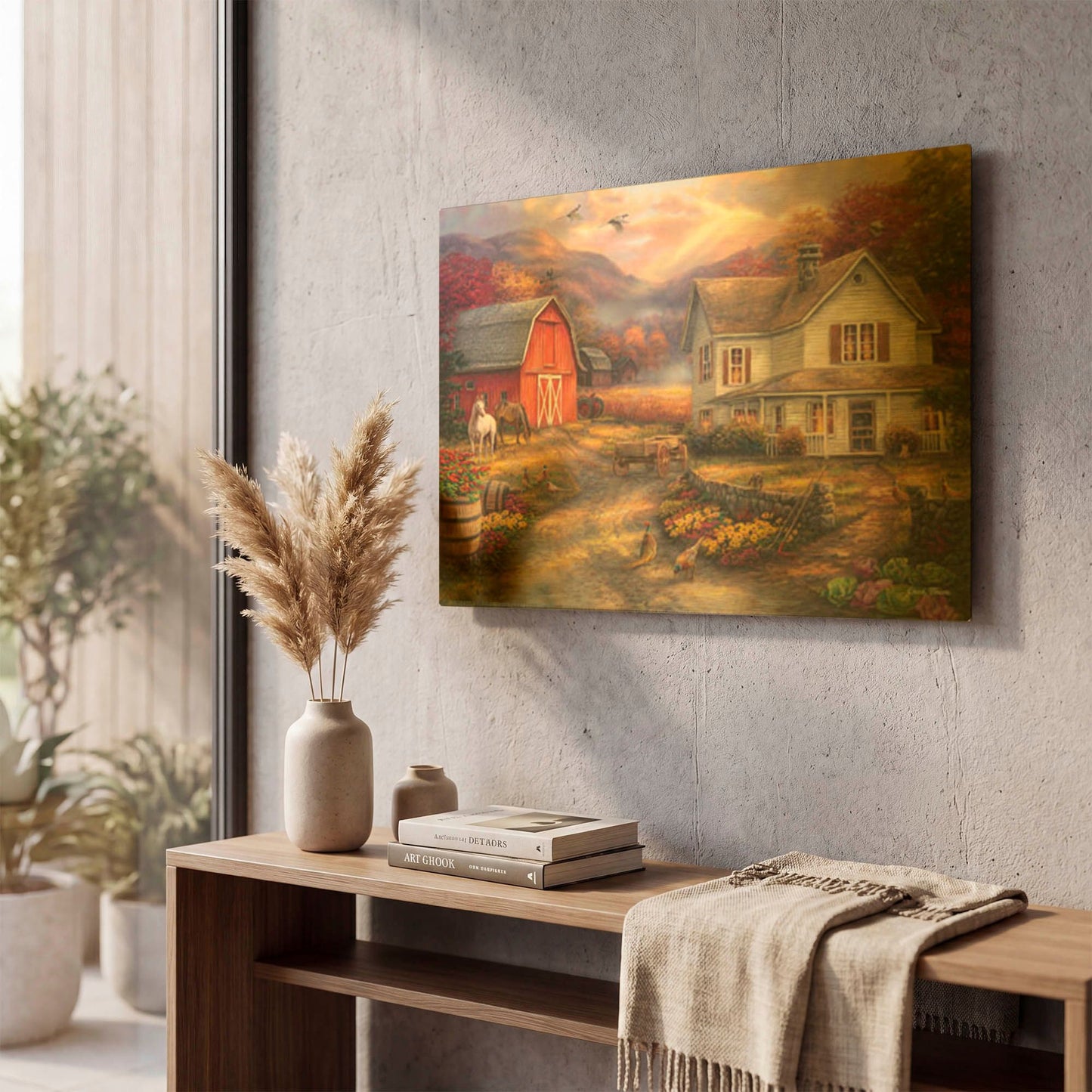 'Relaxing on the Farm' By Chuck Pinson Gold Metal Wall Art