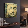'Peaceful Buddha II' By Linda Woods Gold Metal Wall Art