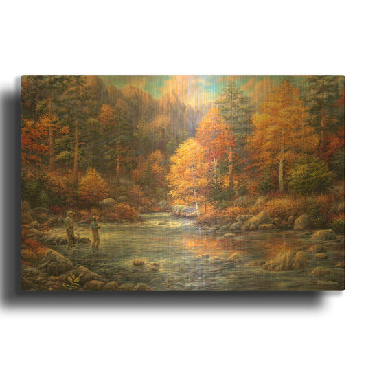 'Fly Fishing Legacy' By Chuck Pinson Gold Metal Wall Art