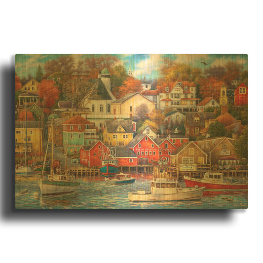 'Good Times Harbor' By Chuck Pinson Gold Metal Wall Art