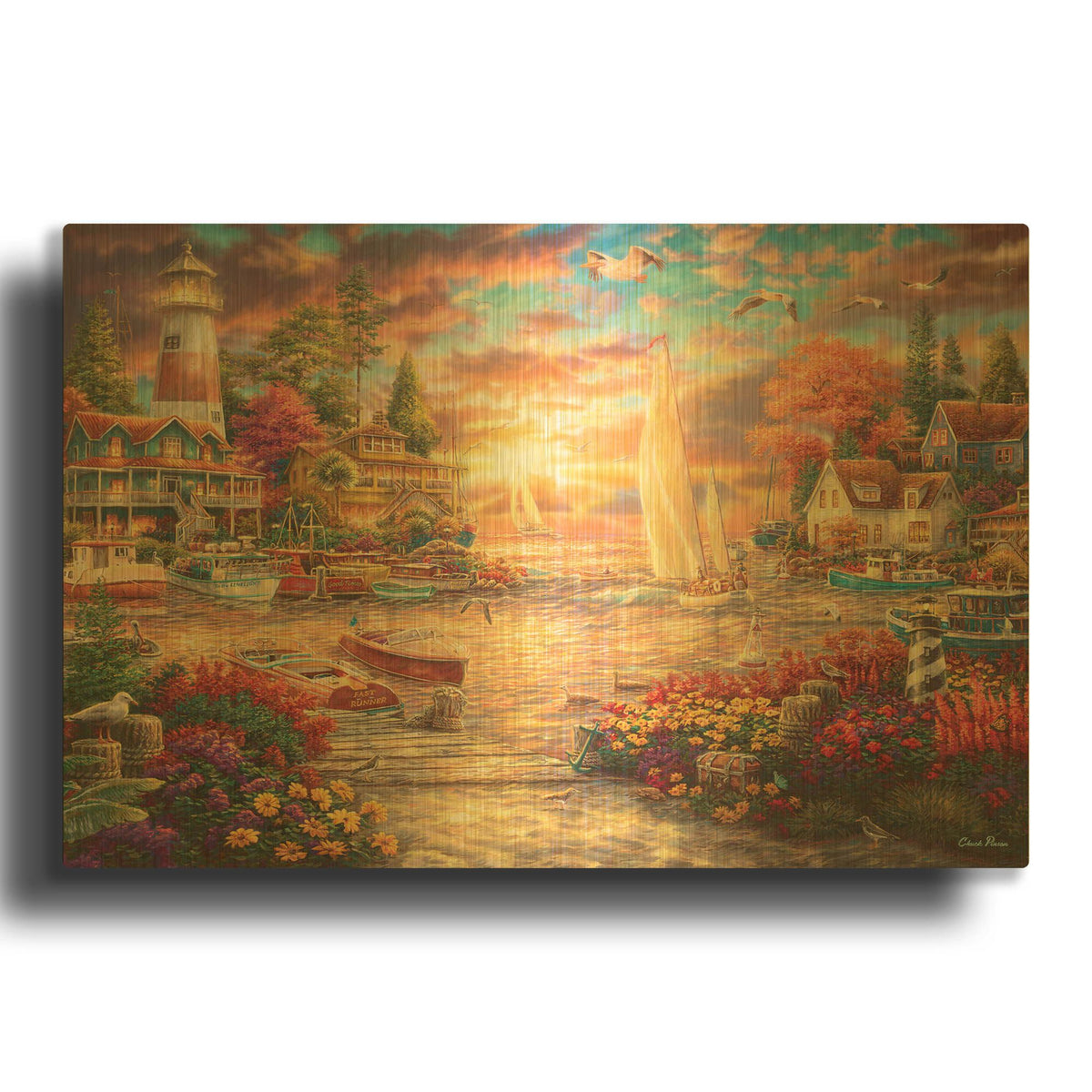 'Into the Sunset' By Chuck Pinson Gold Metal Wall Art