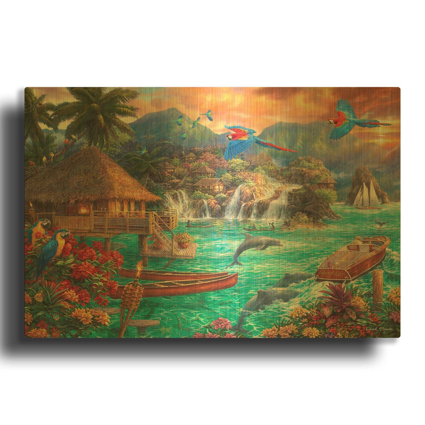 'Island Life' By Chuck Pinson Gold Metal Wall Art