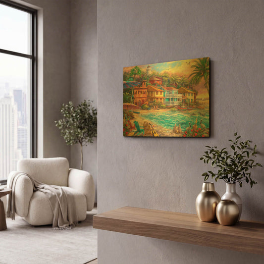 'Island Time' By Chuck Pinson Gold Metal Wall Art