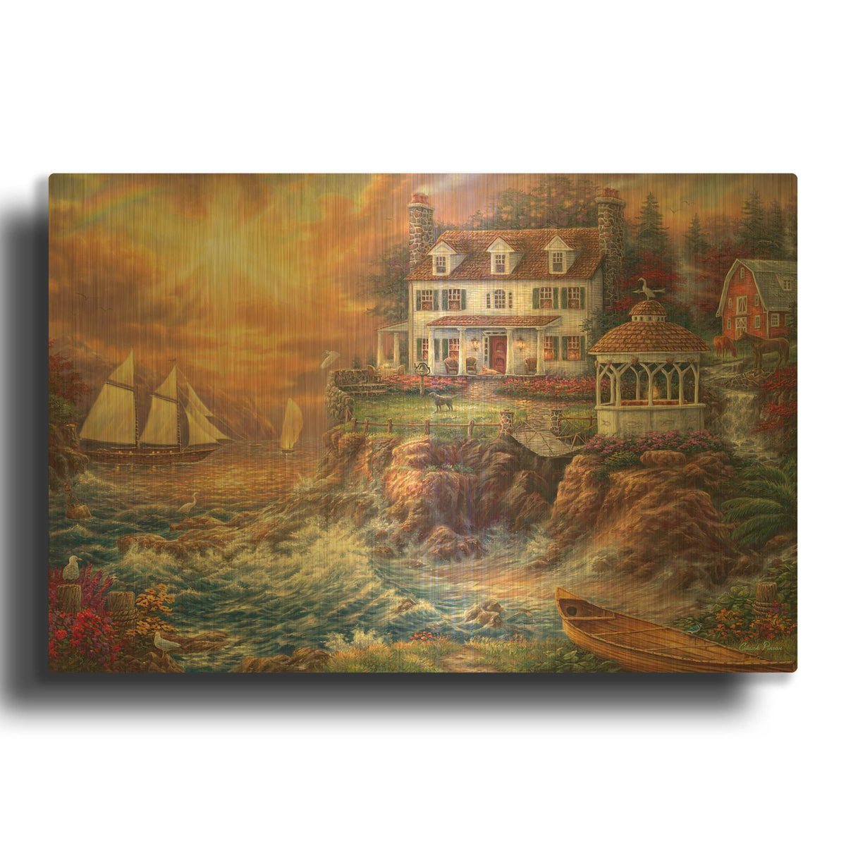 'Life Above the Fray' By Chuck Pinson Gold Metal Wall Art