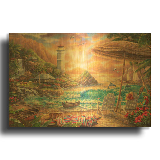 'Love the Beach' By Chuck Pinson Gold Metal Wall Art