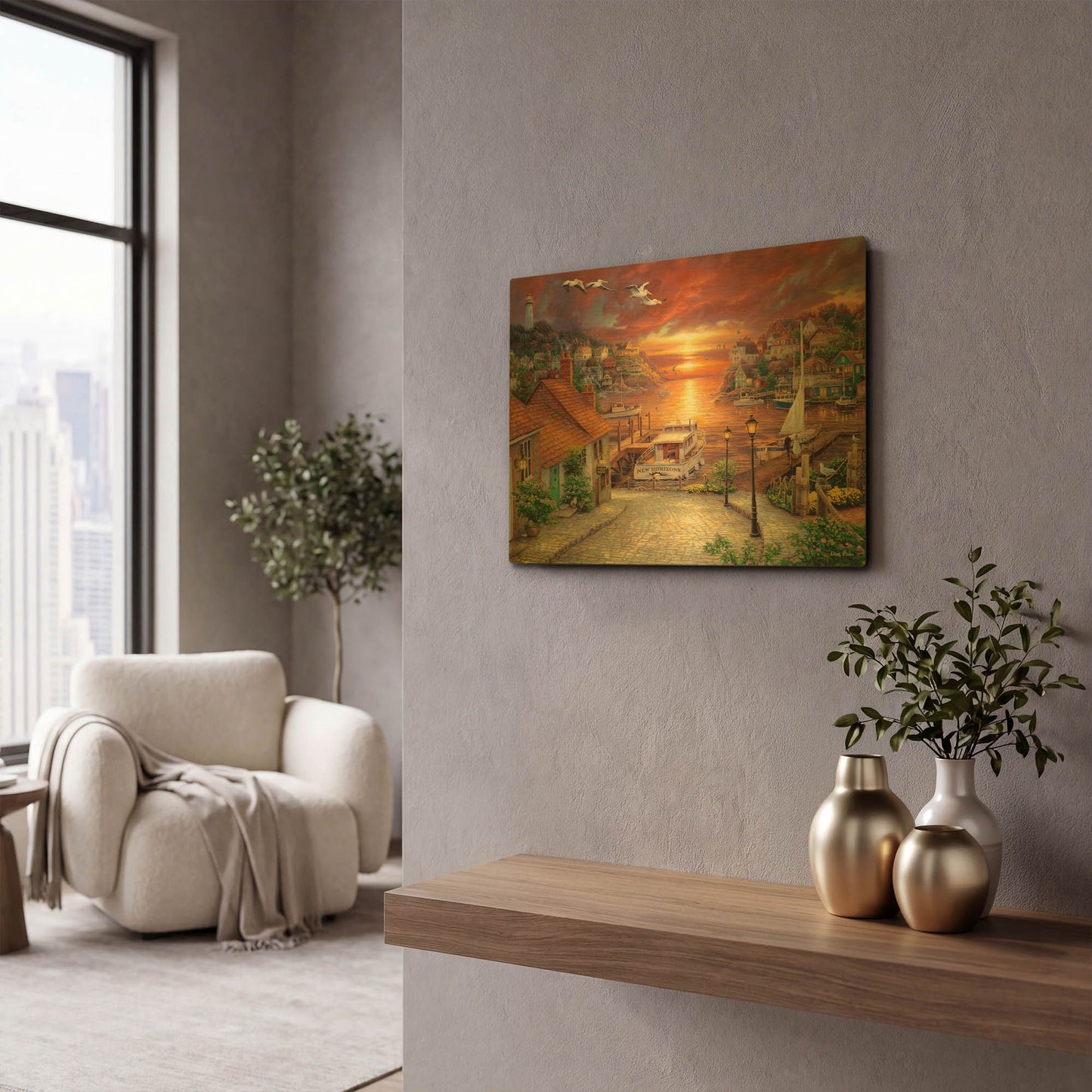 'New Horizons' By Chuck Pinson Gold Metal Wall Art