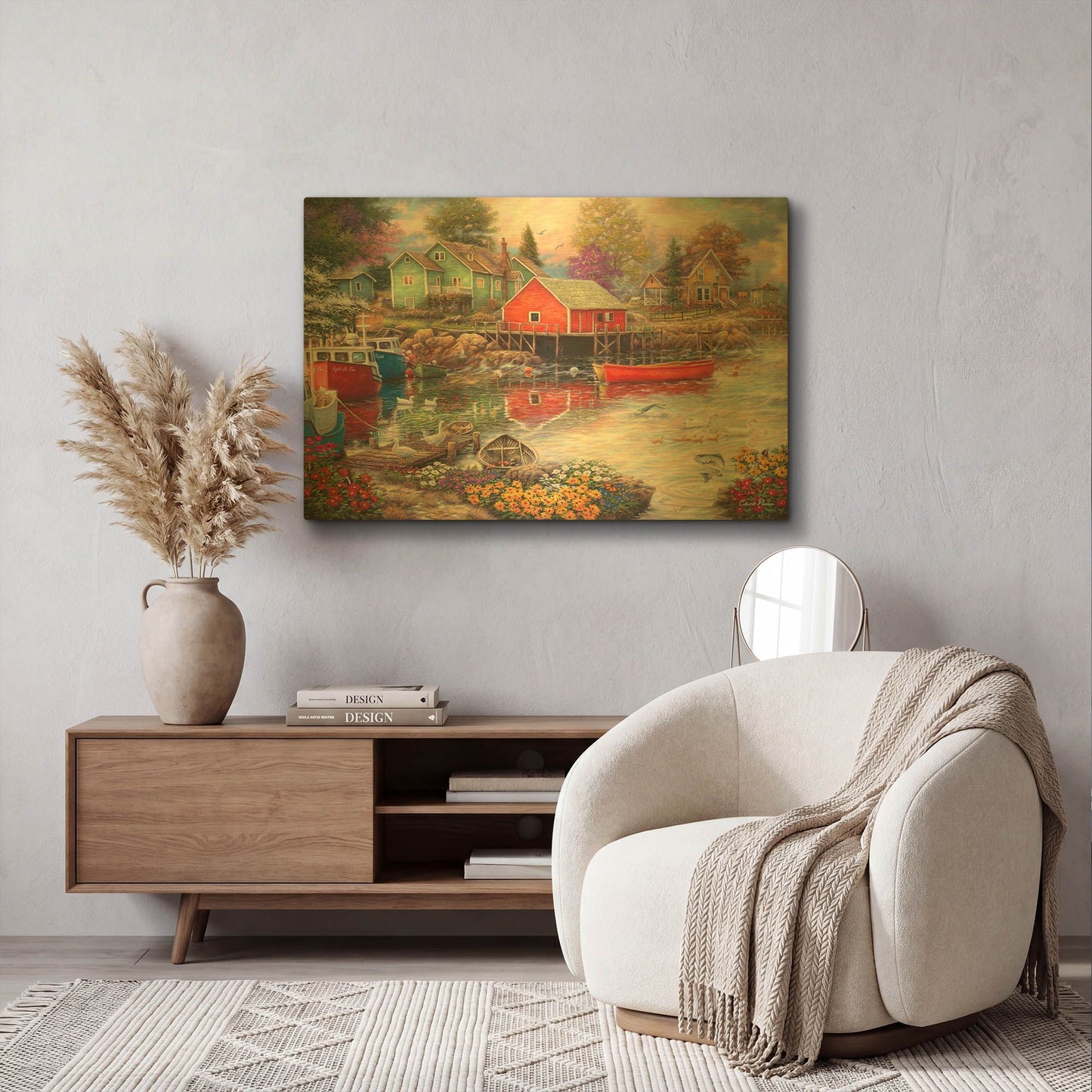 'Quiet Cove' By Chuck Pinson Gold Metal Wall Art