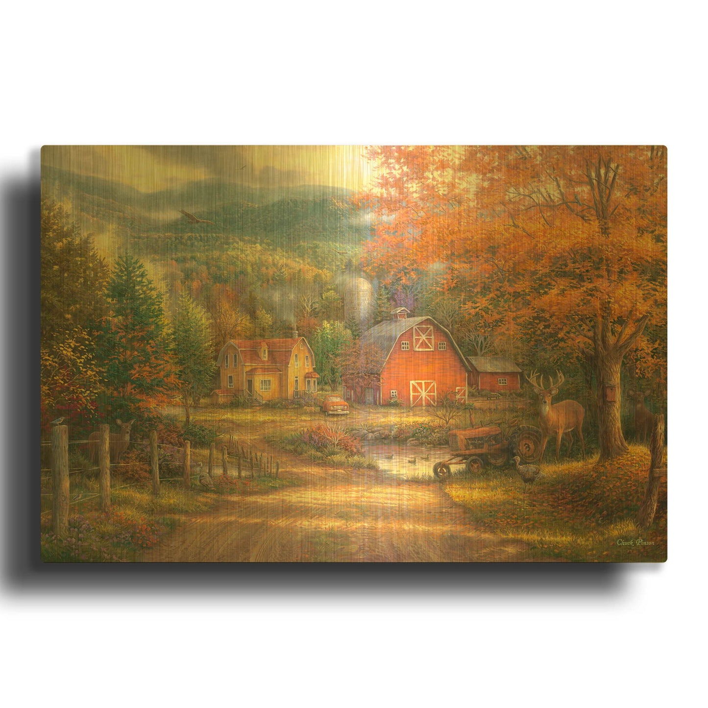 'Country Roads Take Me Home' By Chuck Pinson Gold Metal Wall Art