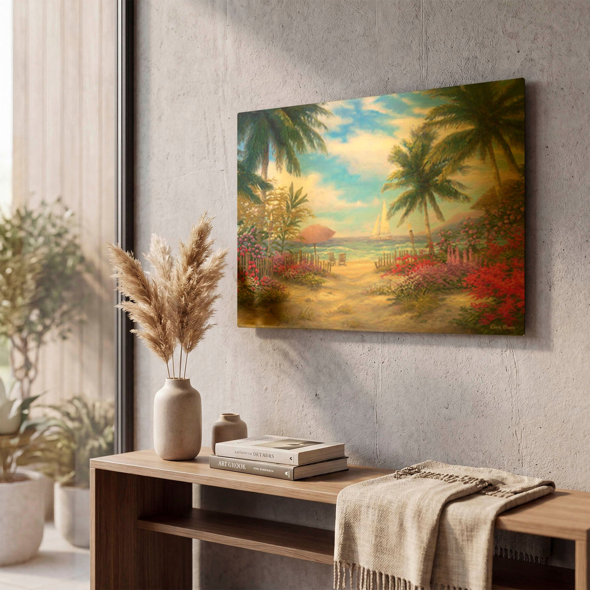 'Sea Breeze Path' By Chuck Pinson Gold Metal Wall Art