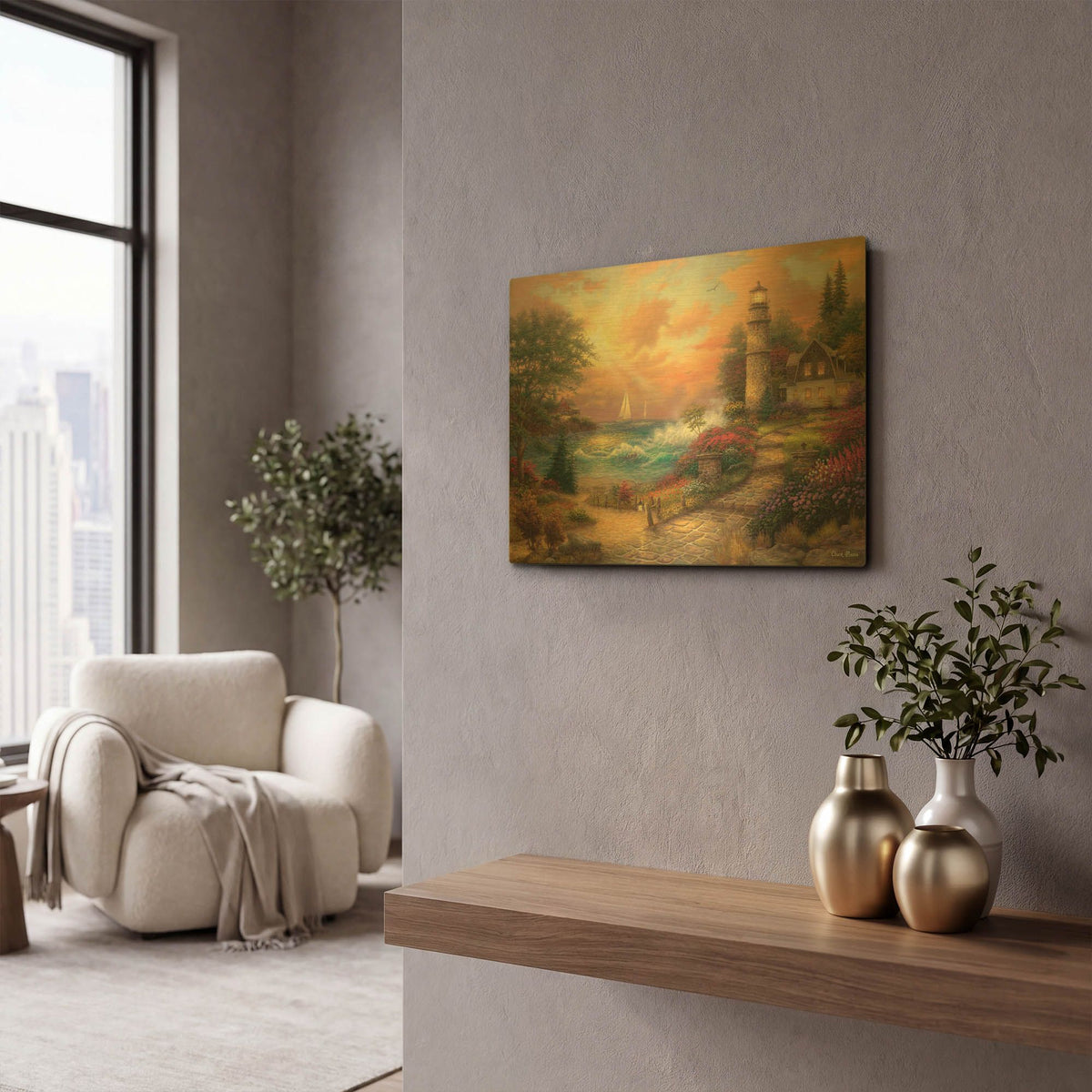 'Seaside Dreams' By Chuck Pinson Gold Metal Wall Art