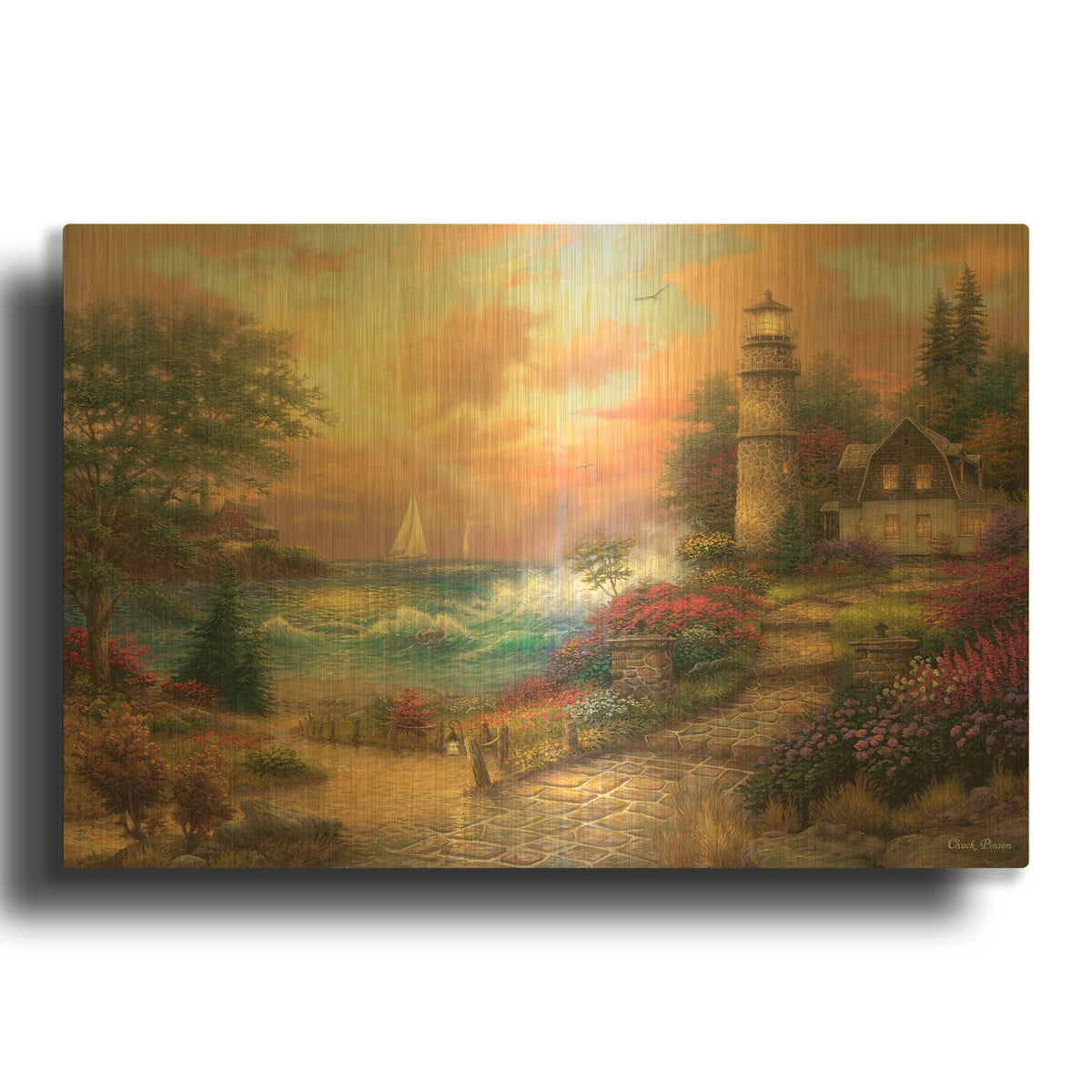 'Seaside Dreams' By Chuck Pinson Gold Metal Wall Art