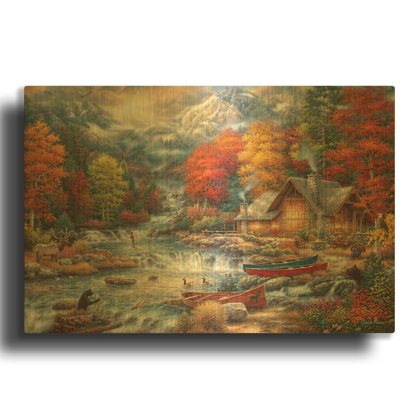 'Treasures of the Great Outdoors' By Chuck Pinson Gold Metal Wall Art