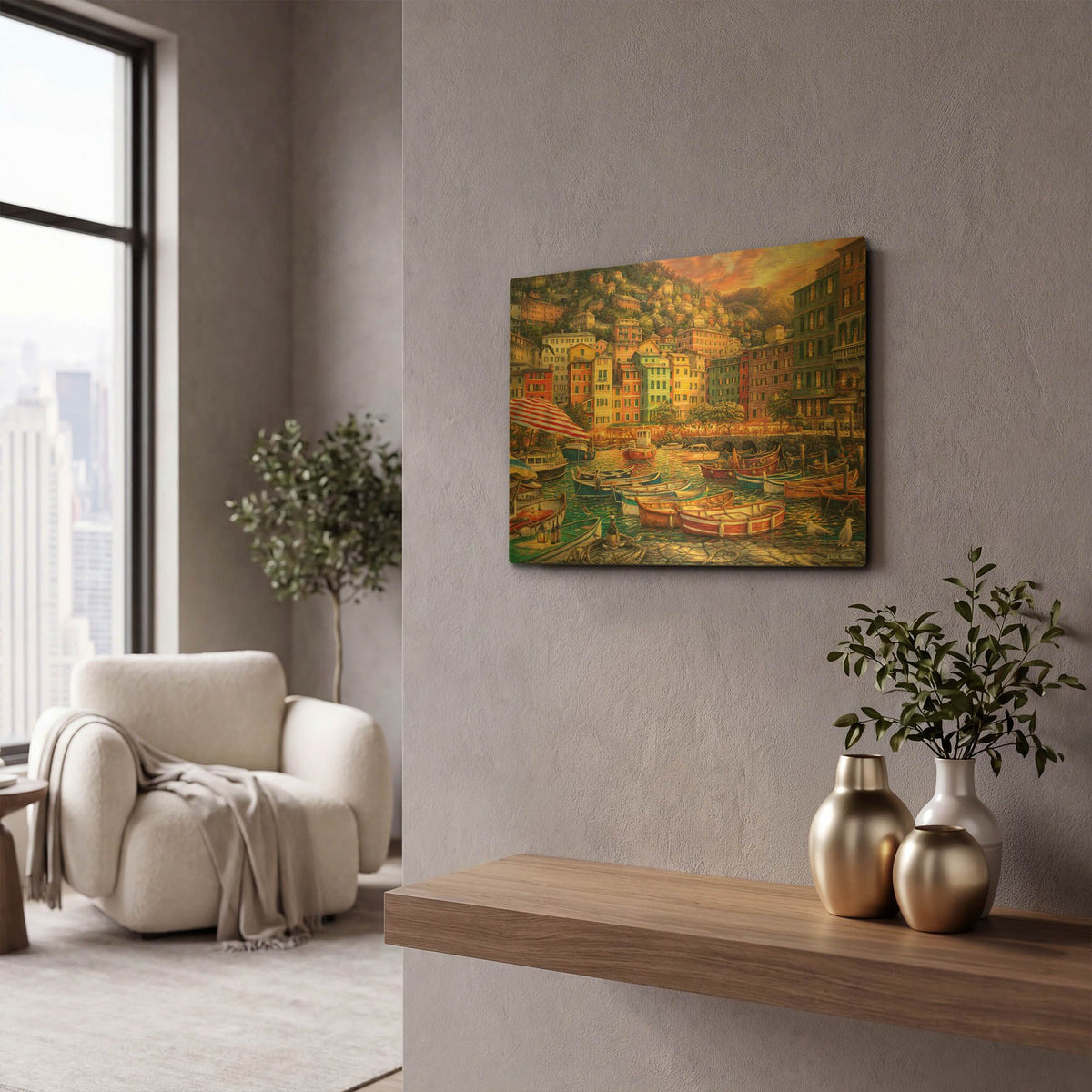 'Vibrance of Italy' By Chuck Pinson Gold Metal Wall Art