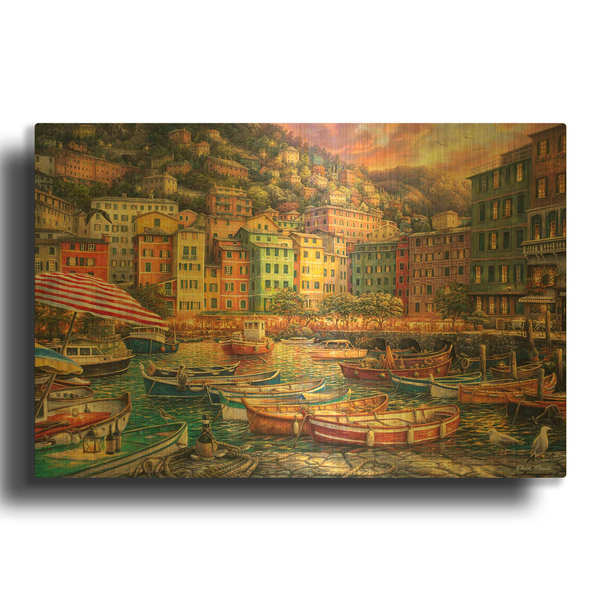 'Vibrance of Italy' By Chuck Pinson Gold Metal Wall Art