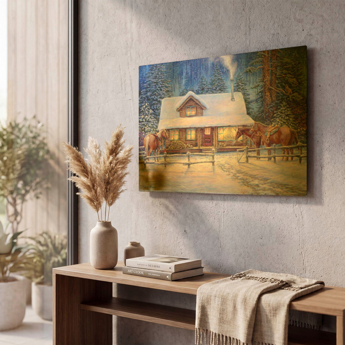 'Winter's Oasis' By Chuck Pinson Gold Metal Wall Art