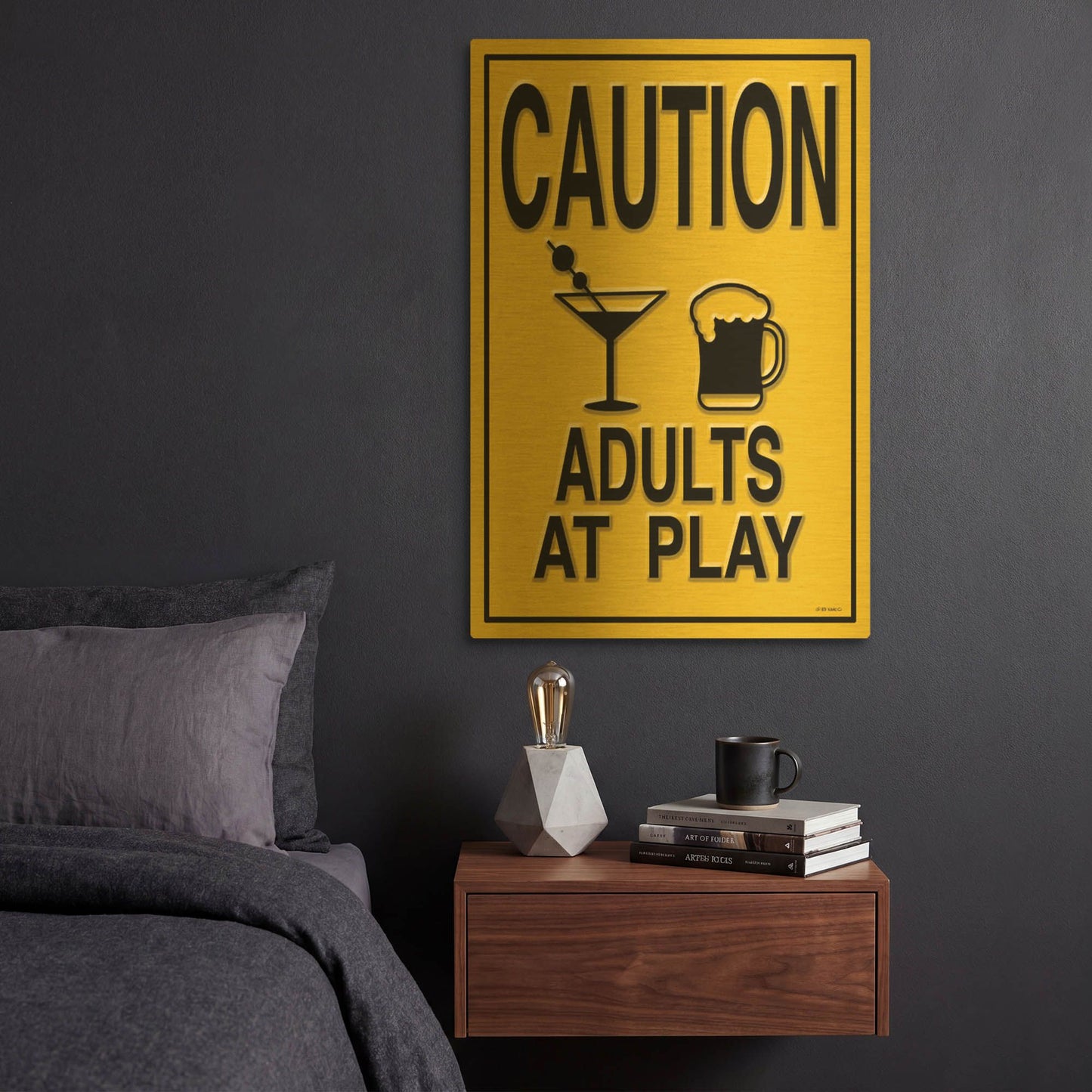 'Adults at Play I' By Ed Wargo Gold Metal Wall Art