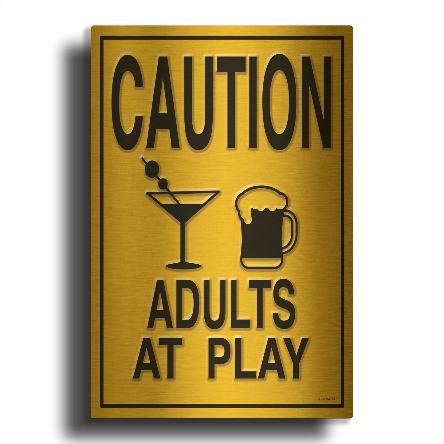 'Adults at Play I' By Ed Wargo Gold Metal Wall Art