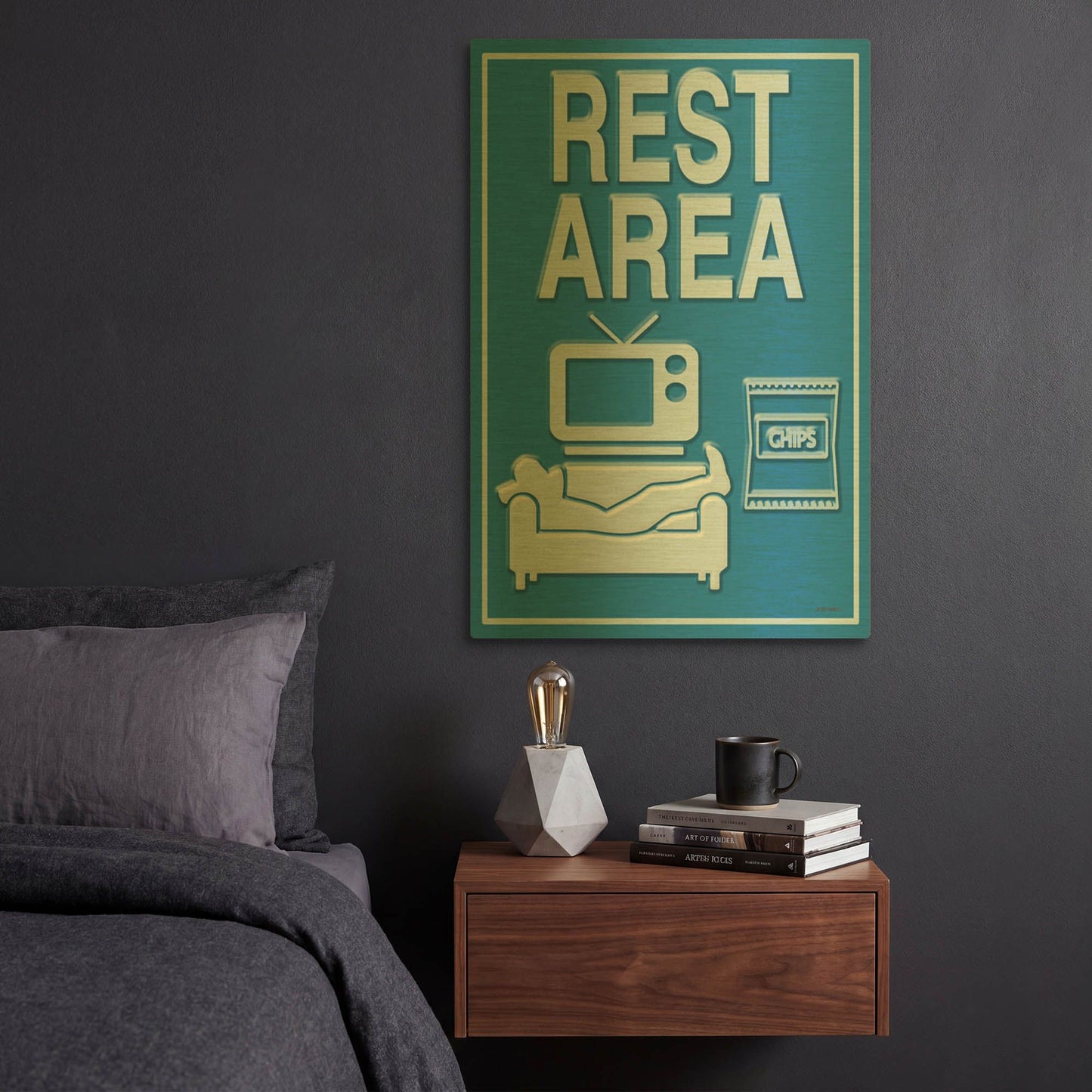 'Rest Area' By Ed Wargo Gold Metal Wall Art