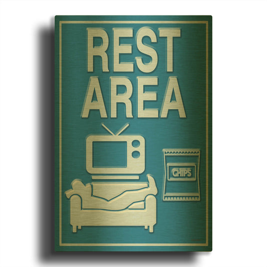 'Rest Area' By Ed Wargo Gold Metal Wall Art