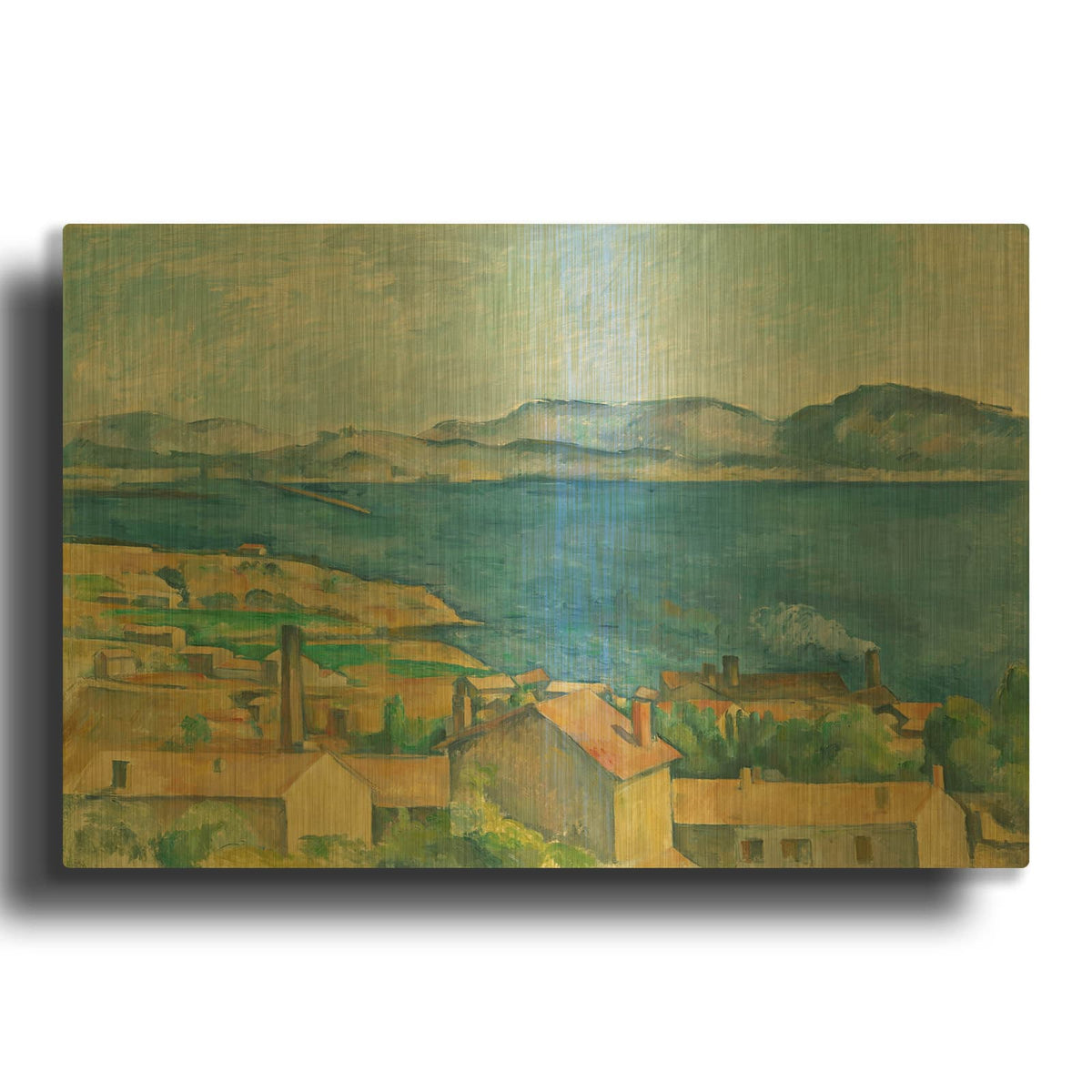 'The Bay of Marseilles, Seen from L' By Paul Cezanne Gold Metal Wall Art