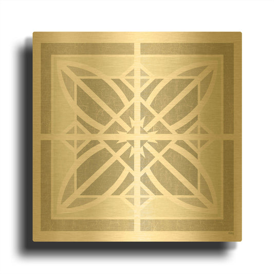 'Farmhouse Square II' By Heidi Kuntz Gold Metal Wall Art