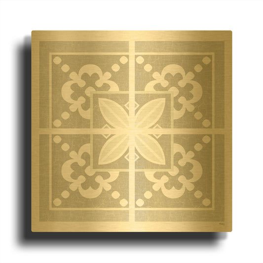 'Farmhouse Square III' By Heidi Kuntz Gold Metal Wall Art