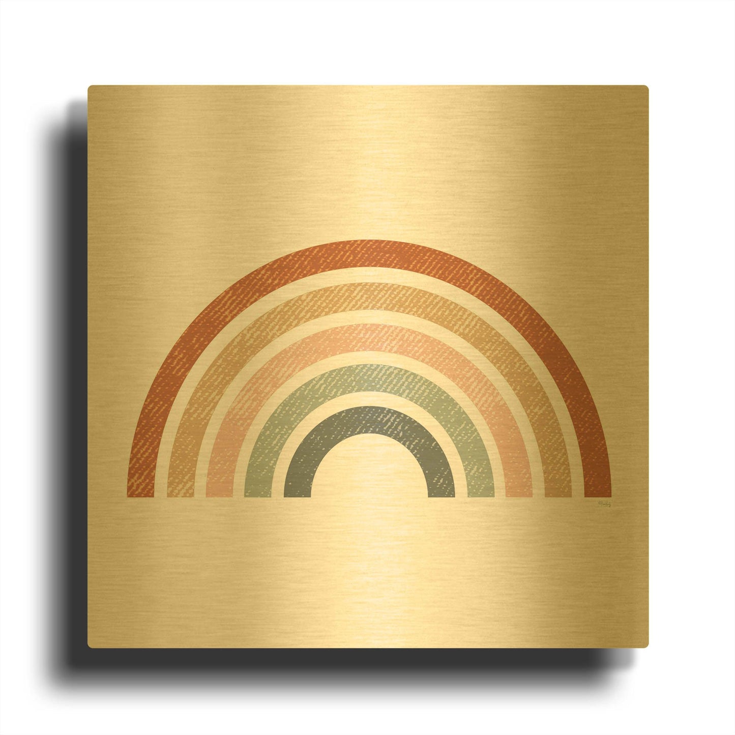 'Rustic Rainbow' By Heidi Kuntz Gold Metal Wall Art
