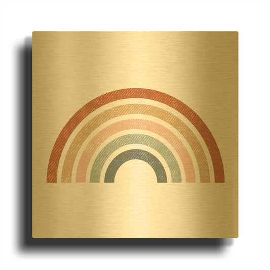 'Rustic Rainbow' By Heidi Kuntz Gold Metal Wall Art