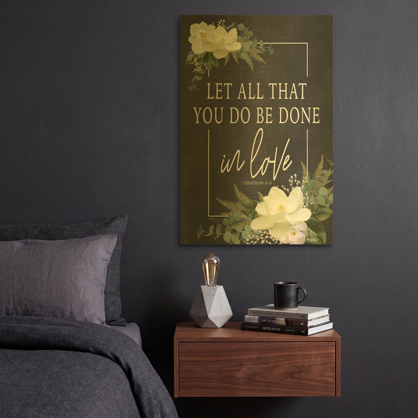 'Let All That You Do' By Heidi Kuntz Gold Metal Wall Art