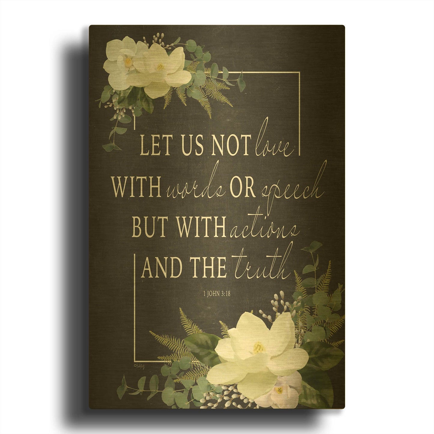 'Let Us Not Love' By Heidi Kuntz Gold Metal Wall Art