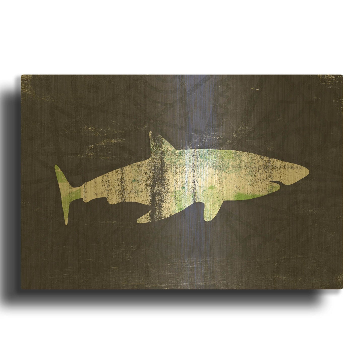 'Shark I' By Linda Woods Gold Metal Wall Art