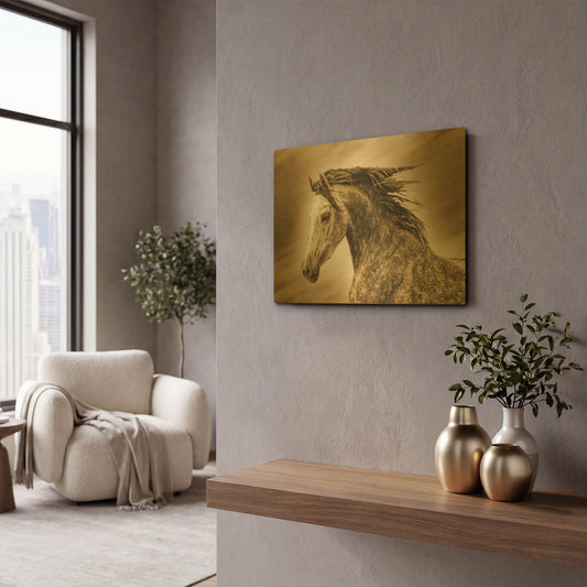 'Addie Gray' By Kari Brooks Gold Metal Wall Art