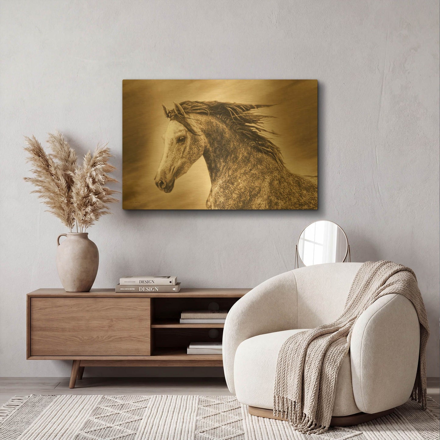 'Addie Gray' By Kari Brooks Gold Metal Wall Art