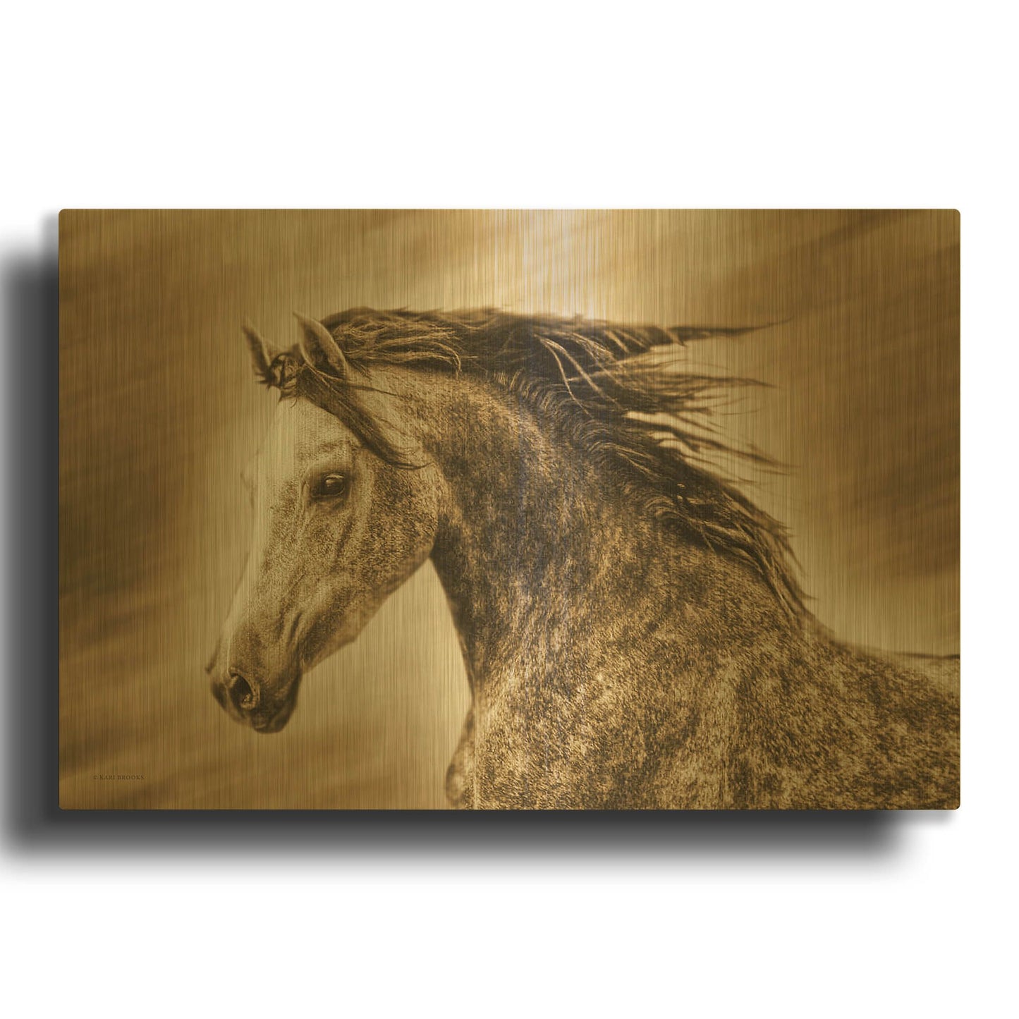 'Addie Gray' By Kari Brooks Gold Metal Wall Art