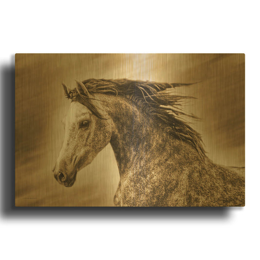 'Addie Gray' By Kari Brooks Gold Metal Wall Art