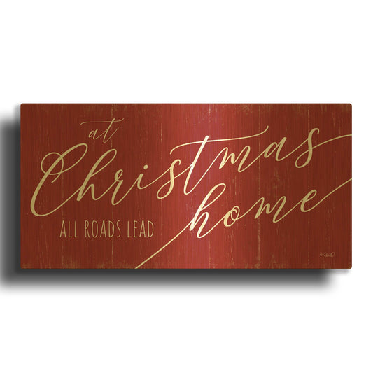 'At Christmas' By Kate Sherrill Gold Metal Wall Art