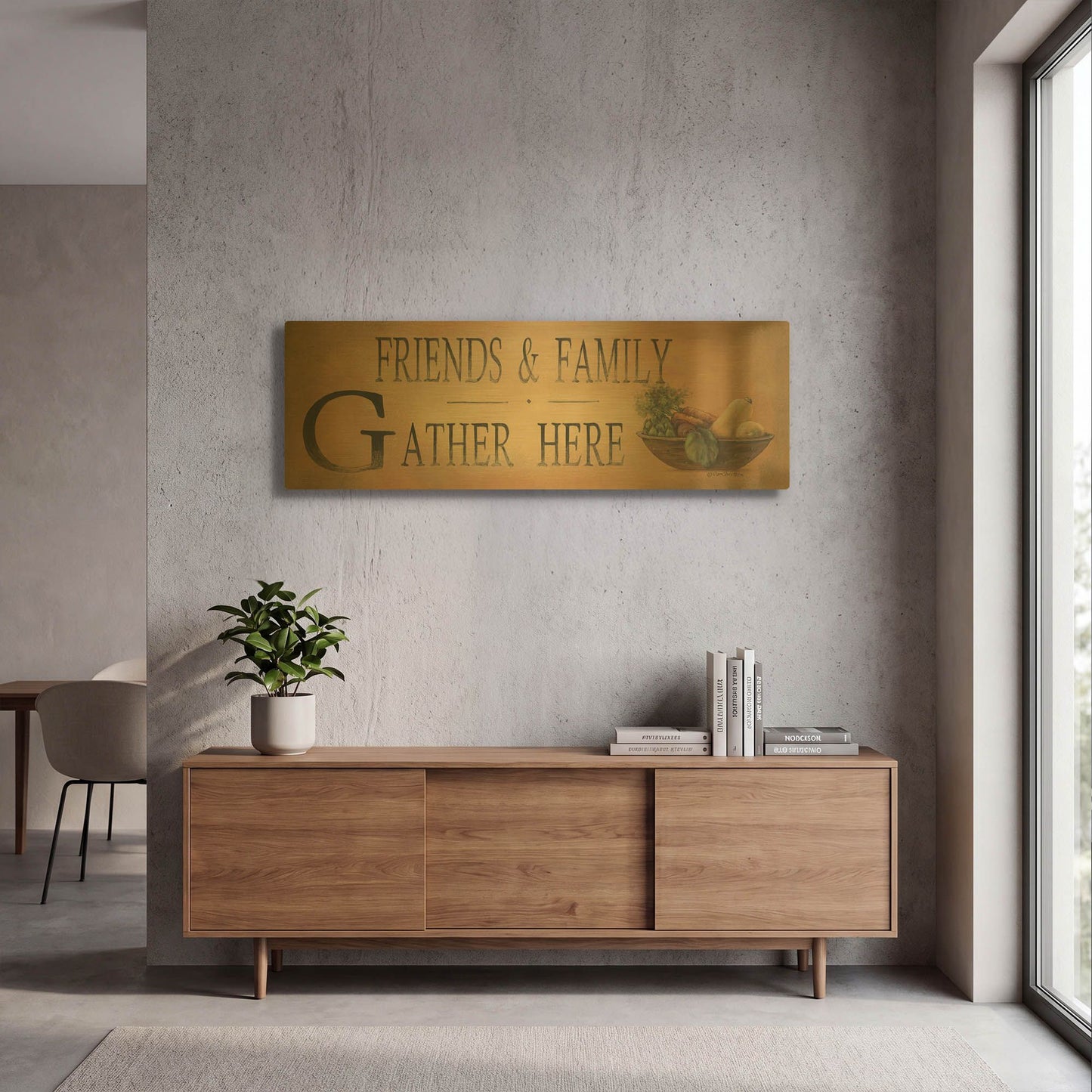 'Friends & Family' By Pam Britton Gold Metal Wall Art