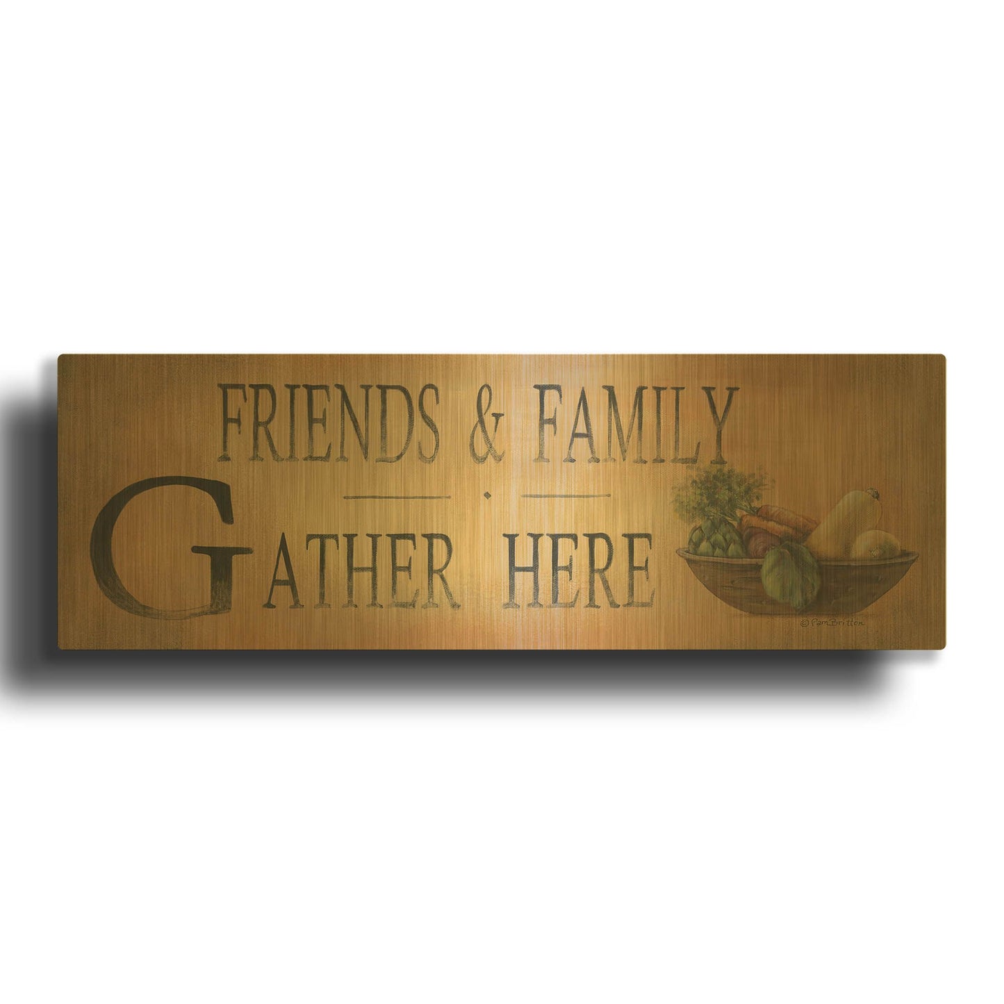 'Friends & Family' By Pam Britton Gold Metal Wall Art