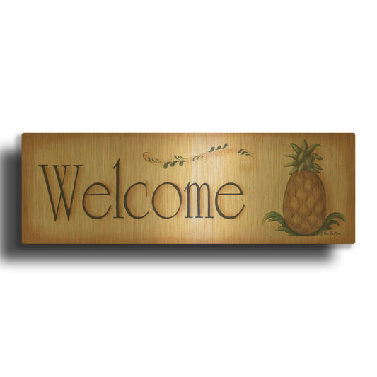 'Welcome' By Pam Britton Gold Metal Wall Art